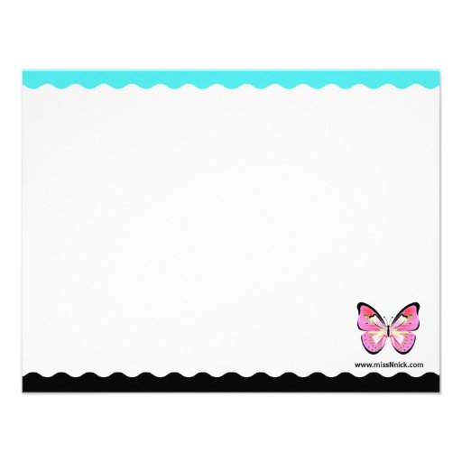 Bright and Beautiful Butterfly Note Card Custom Announcement
