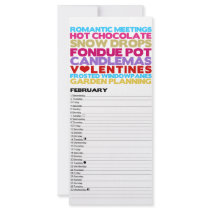 Bright and Bold 2012 Calendar - February Personalized Rack Card