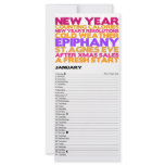 Bright and Bold 2012 Calendar - January rack cards