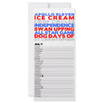 Bright and Bold 2012 Calendar - July Full Color Rack Card