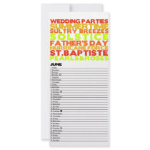 Bright and Bold 2012 Calendar - June Rack Card Template