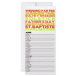 Bright and Bold 2012 Calendar - June rack cards