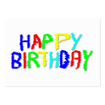 Bright and Colorful. Happy Birthday. Business Card Template