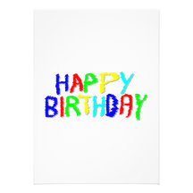 Bright and Colorful. Happy Birthday. Invitation