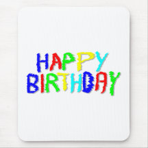 Bright and Colorful. Happy Birthday. Mouse Pad