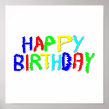 Bright and Colorful. Happy Birthday. Poster