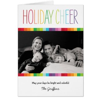 Bright and Colorful Holiday Photo Card