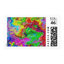 Bright and Colorful Multi Pattern. Postage Stamps