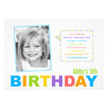 Bright and Colorful Photo Birthday Invitation