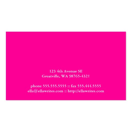 Bright and Early Type Writing Machine Business Card Templates (back side)