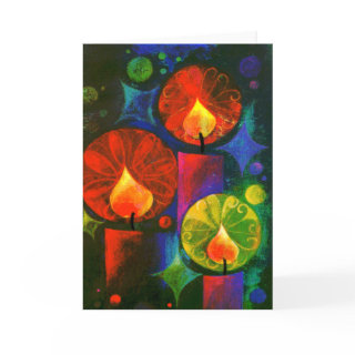 Bright and Glowing Christmas Candles Greeting Card