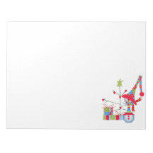 Bright and Happy Snowman and Tree Notepad