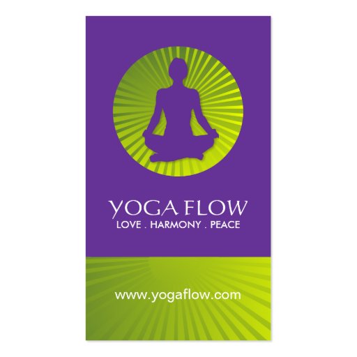 Bright and Modern Yoga Business Cards (front side)