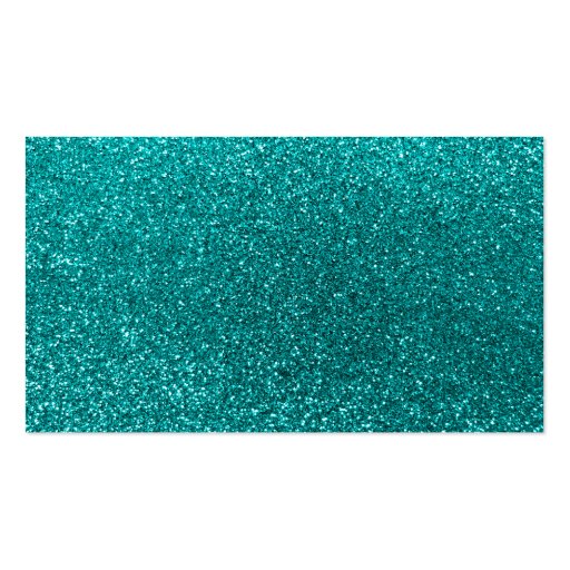 Bright aqua glitter business card template (back side)