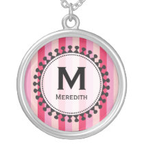 Bright Awnings Pink Monogram Necklace