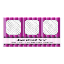 Bright Awnings Purple Birth Announcement Custom Photo Card