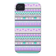 Andes Pattern Purple and Blue Bright Aztec iPhone 4 Case