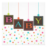 Bright BABY Blocks of Colors Neutral Baby Shower Personalized Invitations