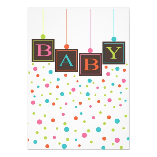 Bright BABY Blocks of Colors Neutral Baby Shower Card