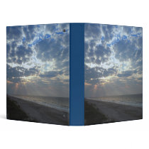 Bright "Beach Morning" (Oak Island, NC) 3 Ring Binders