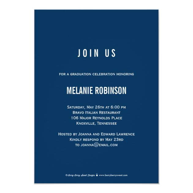 Bright Beginning Graduation Invitation - Navy Blue