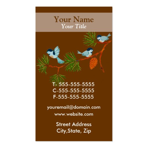 Bright Birds on a Branch Business Card Template (back side)