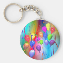 Bright Birthday Balloons Keychains