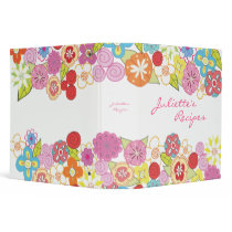 Bright Blossoms Floral Recipe Book Binder