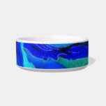 Bright Blue Abstract Watercolor pet bowls
