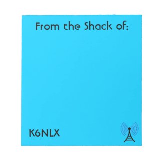 Bright Blue Amateur Radio Call Sign Notepad