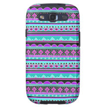 Bright Blue and purple tribal pattern Samsung Galaxy SIII Covers