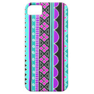 Bright Blue and purple tribal pattern iPhone 5 Case