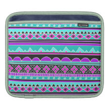 Bright Blue and purple tribal pattern iPad Sleeve