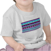 Bright Blue and purple tribal pattern T Shirts
