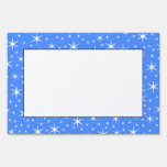Bright blue and White Stars Pattern. Yard Signs