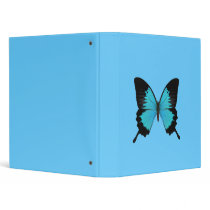 Bright Blue & Black Butterfly Original Colors Vinyl Binder