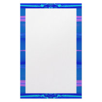 bright blue border stationery