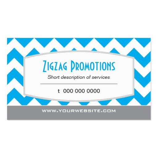 Bright Blue Chevron Business Cards (front side)