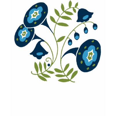 Bright Blue Flower Pattern T Shirts by litabug