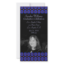 Bright Blue graduation Personalized Photo Card