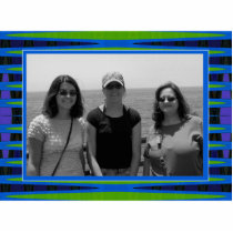 bright blue green  frame photo sculptures