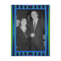 bright blue green  frame postcards
