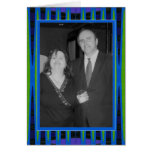 bright blue green photo frame card