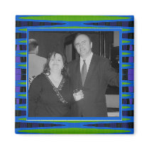 bright blue green photo frame magnets