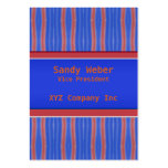 Bright blue orange Retro Distressed lines business cards