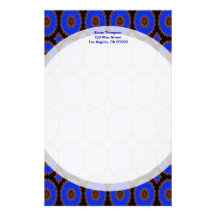 bright blue pattern customized stationery