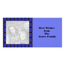 bright blue pattern photo cards