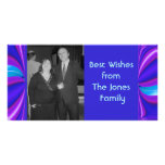 bright blue photo card template