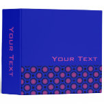 Bright Blue pink dots binders