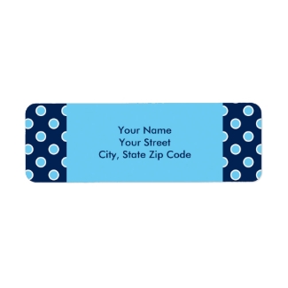 Bright Blue Polka Dots address labels